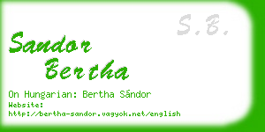 sandor bertha business card
