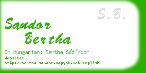 sandor bertha business card